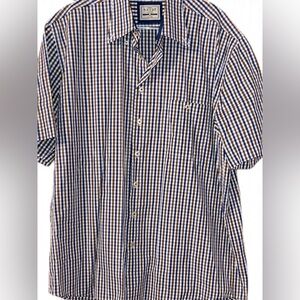 Happy Cotton Men's Blue and White Checkered Shirt XL